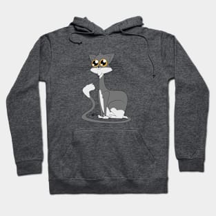 Gray Cat Hoodie